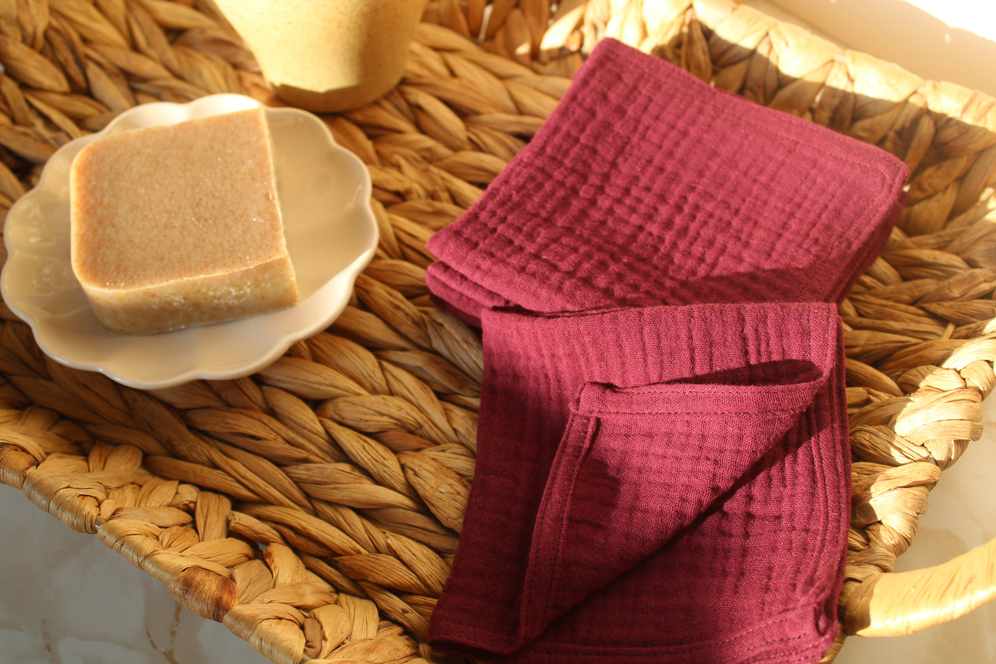 Serviettes visage unies