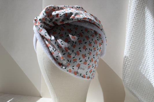 Serviette turban Pêche