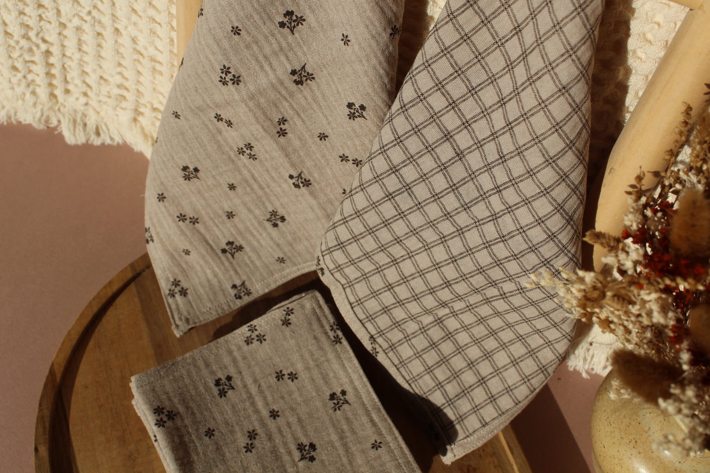 Serviettes visage chataigne