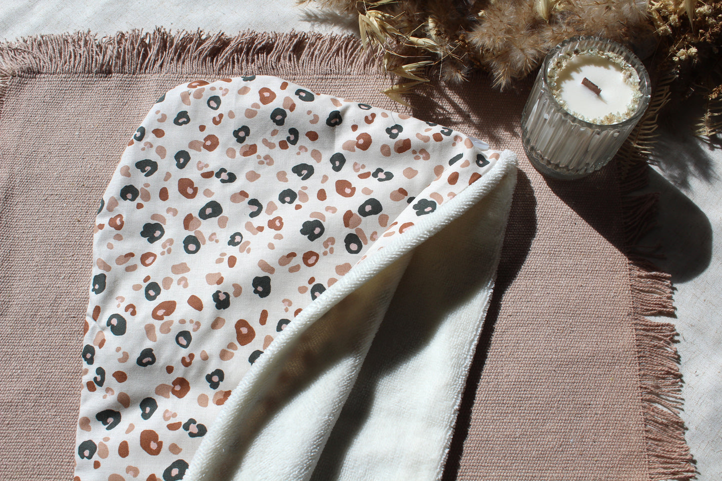 Serviette turban léopard