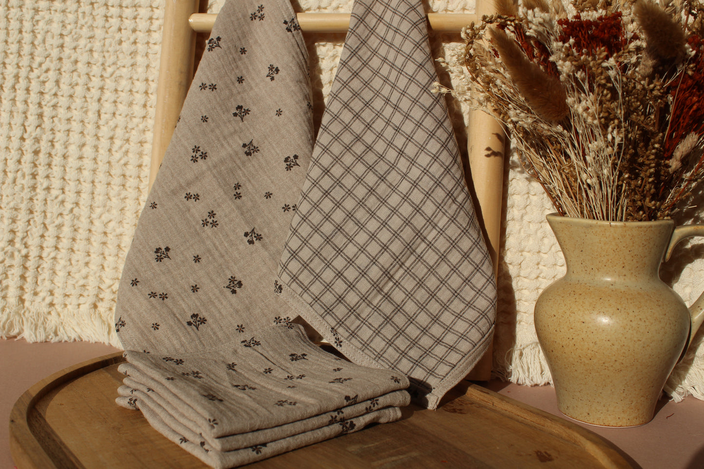 Serviettes visage chataigne